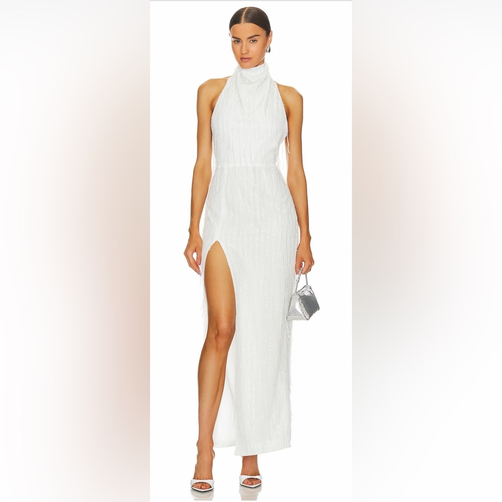 REVOLVE Sau Lee Bonnie Dress White in White Sequin Size 00